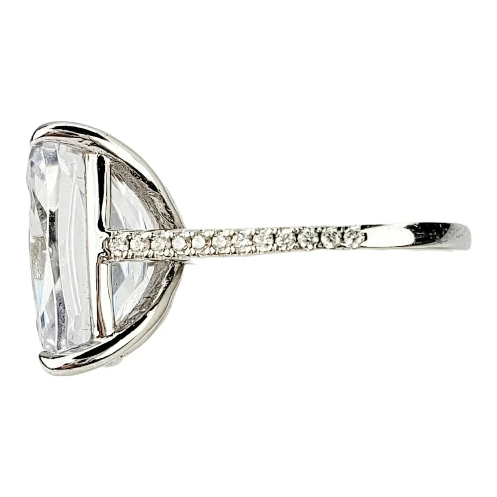 Vintage Cocktail Ring Sterling Silver 925 Size 5 Topaz Cushion Cut Statement